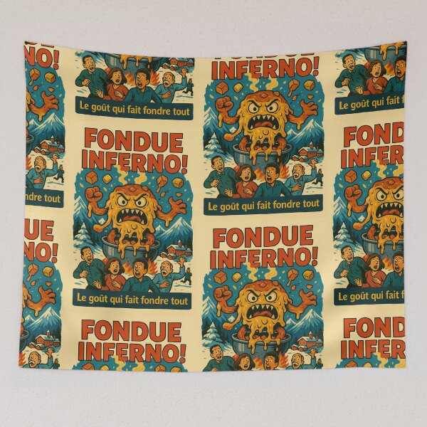 Item preview, Hell Fondue! – Swiss Cheese Horror Poster designed and sold by Travellerz.