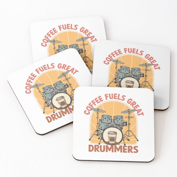 Item preview, Coffee Fuels Great Drummers– Vintage Rock & Coffee Art designed and sold by SingerNZ.