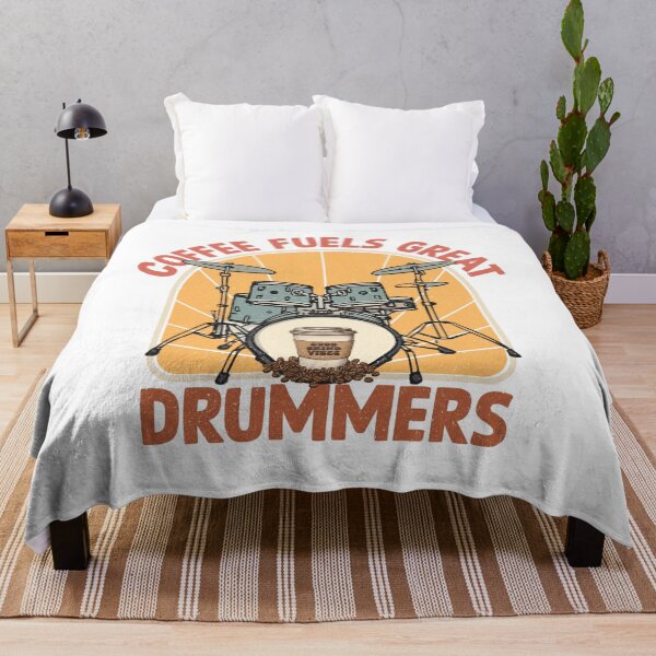 Item preview, Coffee Fuels Great Drummers– Vintage Rock & Coffee Art designed and sold by SingerNZ.