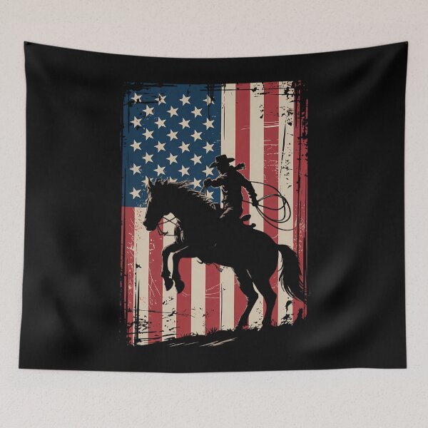 Item preview, USA Flag Cowboy designed and sold by WalshDrawnLaugh.