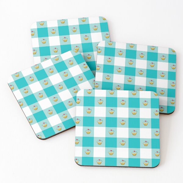Item preview, ADS_5206_2_PLAID_Baking BLISS_PLAID LIGHT BLUE WITH MUFFINS designed and sold by Artfully Designed Studio.