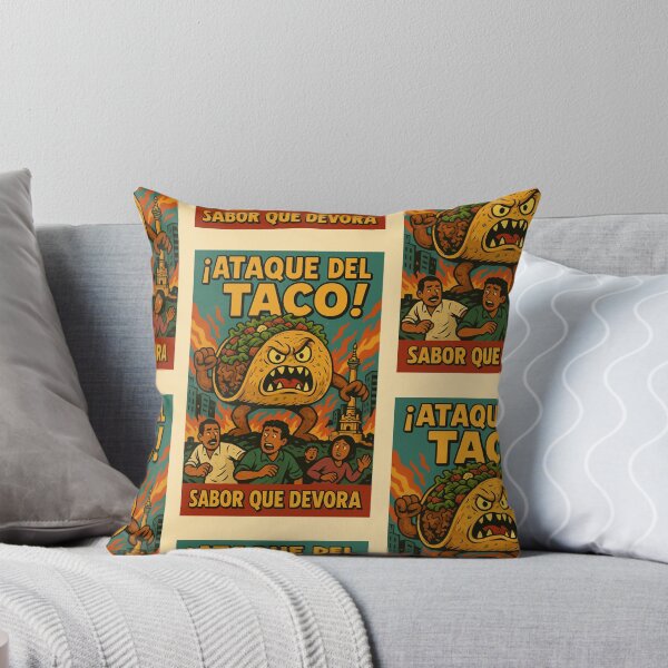 Item preview, Taco Attack! – Mexican Monster Food Poster designed and sold by Travellerz.