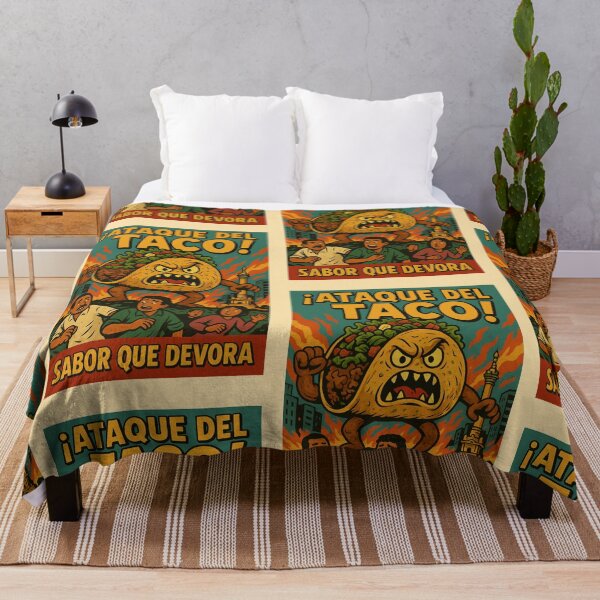 Item preview, Taco Attack! – Mexican Monster Food Poster designed and sold by Travellerz.