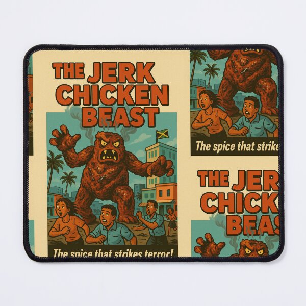 Item preview, Jerk Chicken Monster – Jamaican Food Horror Poster designed and sold by Travellerz.