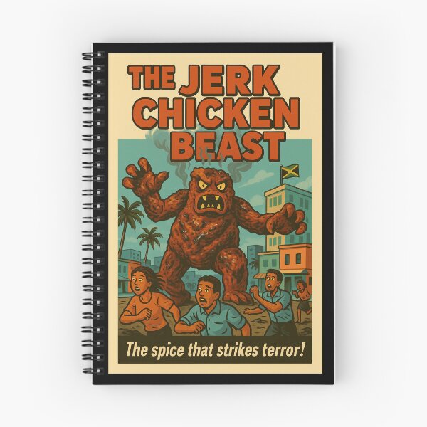 Item preview, Jerk Chicken Monster – Jamaican Food Horror Poster designed and sold by Travellerz.