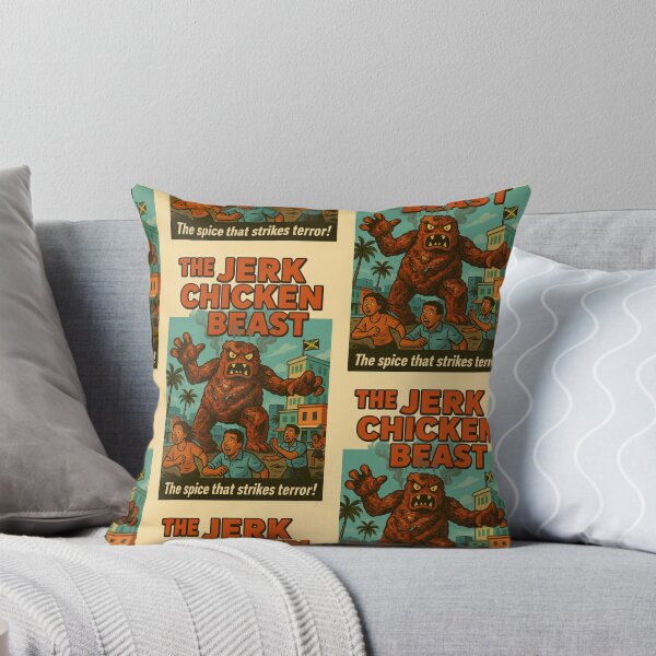 Item preview, Jerk Chicken Monster – Jamaican Food Horror Poster designed and sold by Travellerz.