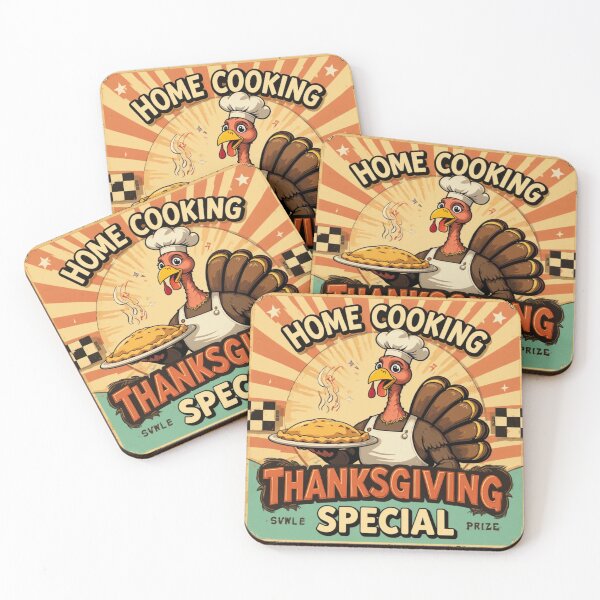Item preview, Home Cooking Thanksgiving Special Turkey Chef Vintage Poster designed and sold by GJ Kul.