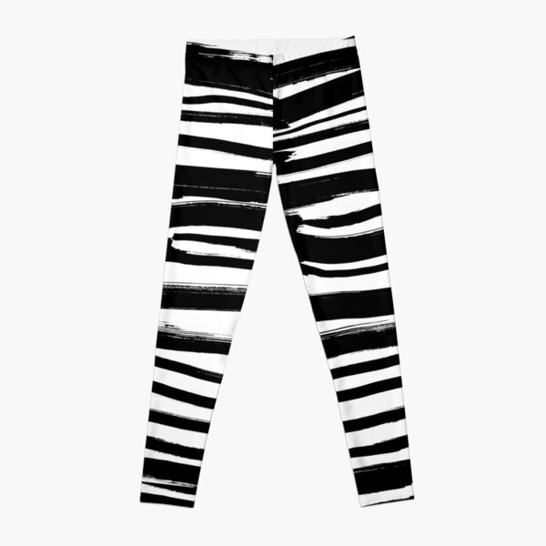 Black and white - fusion of pen strokes Leggings