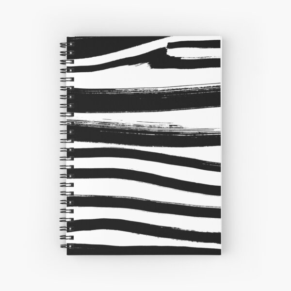 Black and white - fusion of pen strokes Spiral Notebook