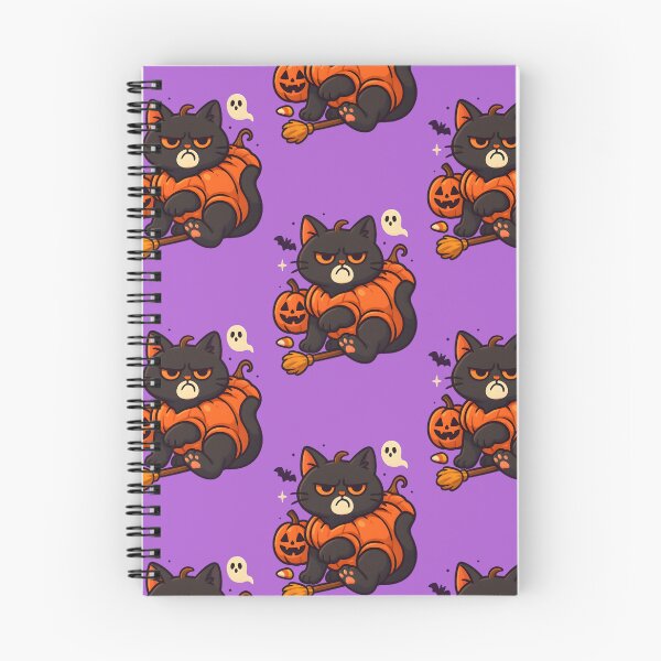 Item preview, Grumpy Black Cat in Pumpkin Costume | Cute Funny Halloween Sticker & Art designed and sold by AnimalDesingLab.