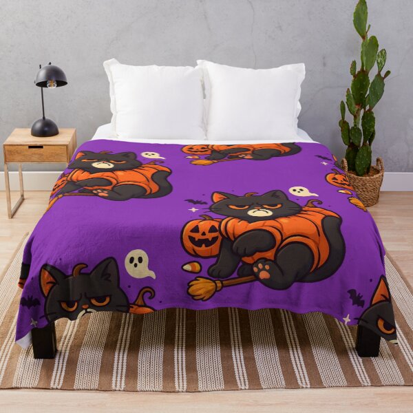 Item preview, Grumpy Black Cat in Pumpkin Costume | Cute Funny Halloween Sticker & Art designed and sold by AnimalDesingLab.