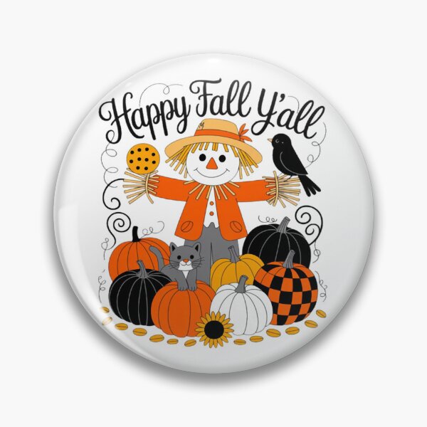 Item preview, Scarecrow Happy Fall Y'all Pumpkin Thanksgiving Halloween designed and sold by Vastingan.
