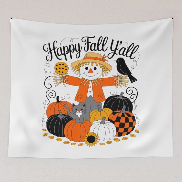 Item preview, Scarecrow Happy Fall Y'all Pumpkin Thanksgiving Halloween designed and sold by Vastingan.
