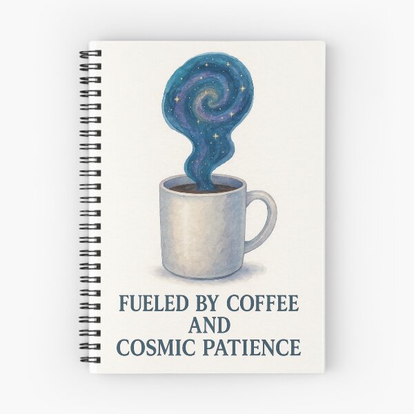 Item preview, Fueled by Coffee and Cosmic Patience — Montessori Teacher Humor Design designed and sold by MforMontessori.