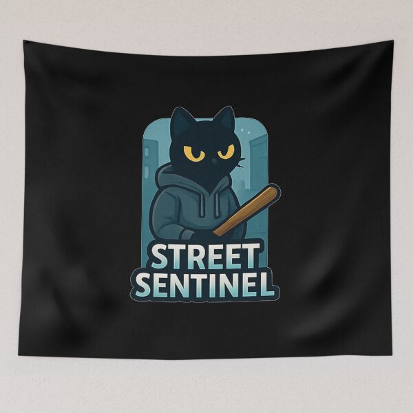 Item preview, Street Sentinel - Black Cat designed and sold by okiiskandarart.