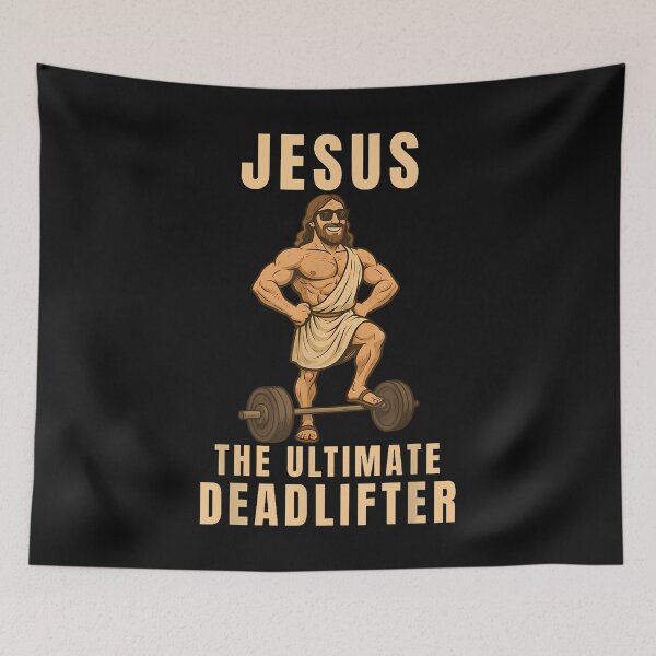 Item preview, Jesus The Ultimate Deadlifter Funny Christian Workout Gym designed and sold by merlinnears.