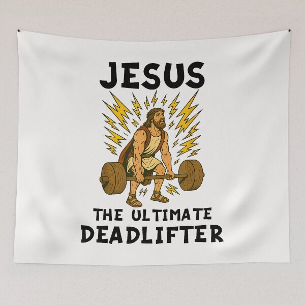 Item preview, Jesus The Ultimate Deadlifter Funny Christian Workout Gym designed and sold by merlinnears.