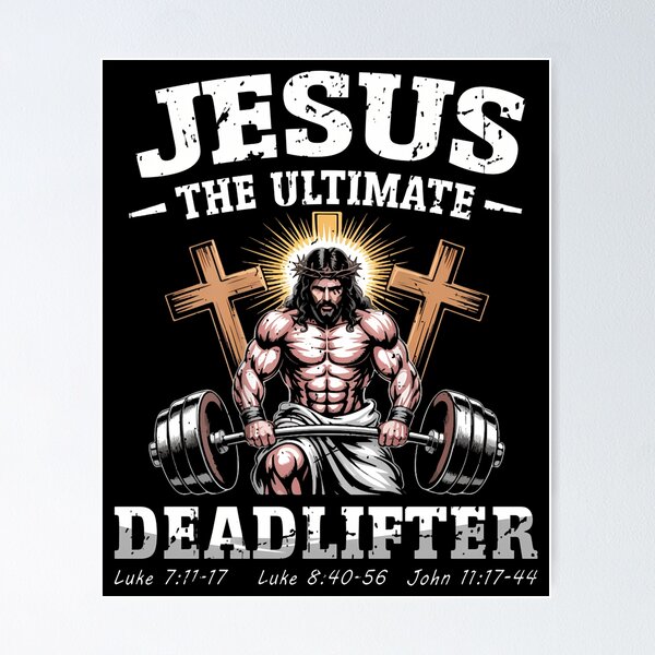 Item preview, Jesus The Ultimate Deadlifter - Jesus Deadlifting Christian designed and sold by merlinnears.
