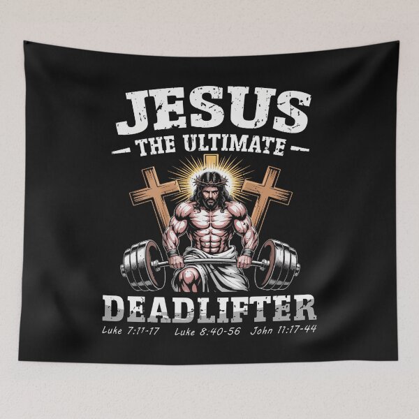 Item preview, Jesus The Ultimate Deadlifter - Jesus Deadlifting Christian designed and sold by merlinnears.