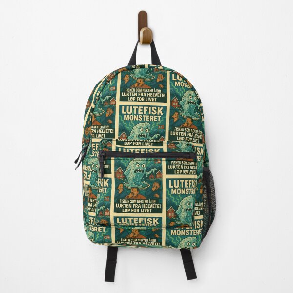 Item preview, Lutefisk Monsteret – Norwegian Rotten Fish Horror Poster designed and sold by Travellerz.