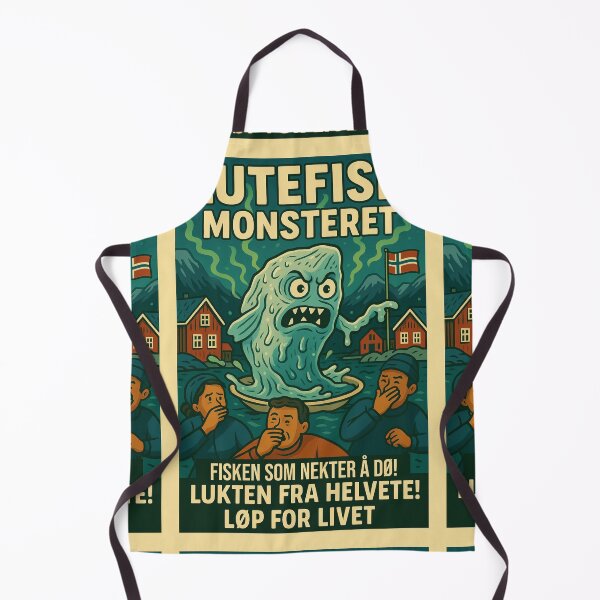 Item preview, Lutefisk Monsteret – Norwegian Rotten Fish Horror Poster designed and sold by Travellerz.