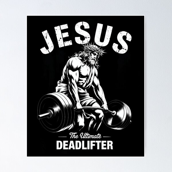 Item preview, Jesus The Ultimate Deadlifter Funny Christian Gym  designed and sold by merlinnears.