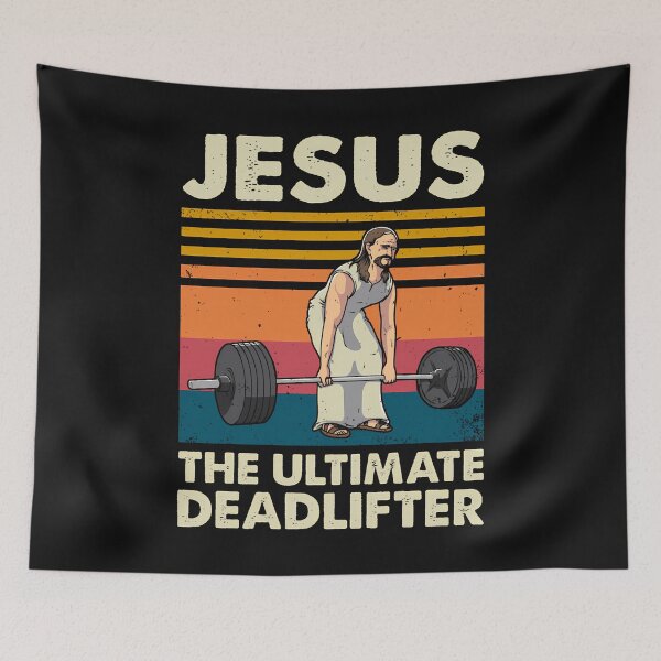Item preview, Jesus The Ultimate Deadlifter Funny Christian Gym Vintage designed and sold by merlinnears.