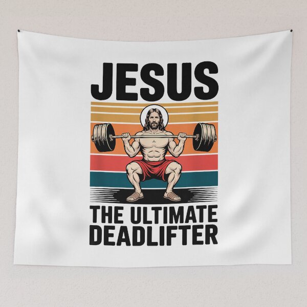 Item preview, Jesus The Ultimate Deadlifter Funny Christian Workout Gym designed and sold by merlinnears.