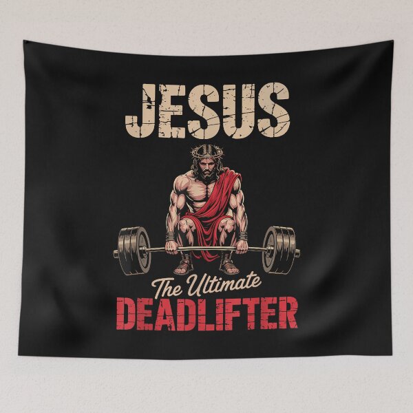 Item preview, Workout Gym Jesus The Ultimate Deadlifter designed and sold by merlinnears.