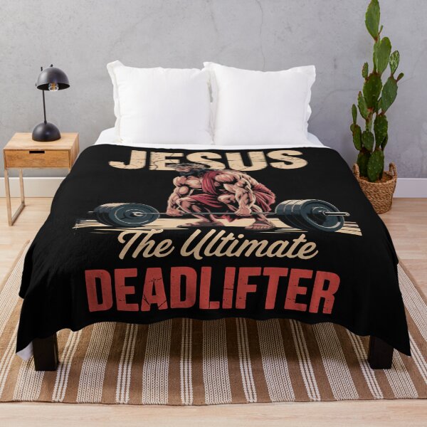 Item preview, Funny Workout Gym Jesus The Ultimate Deadlifter designed and sold by merlinnears.