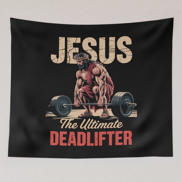 Item preview, Funny Workout Gym Jesus The Ultimate Deadlifter designed and sold by merlinnears.