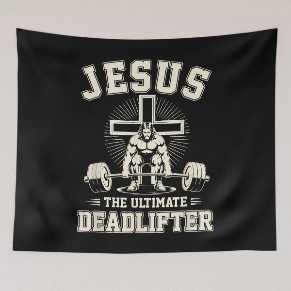 Item preview, Funny Christian Gym Jesus The Ultimate Deadlifter Workout designed and sold by merlinnears.