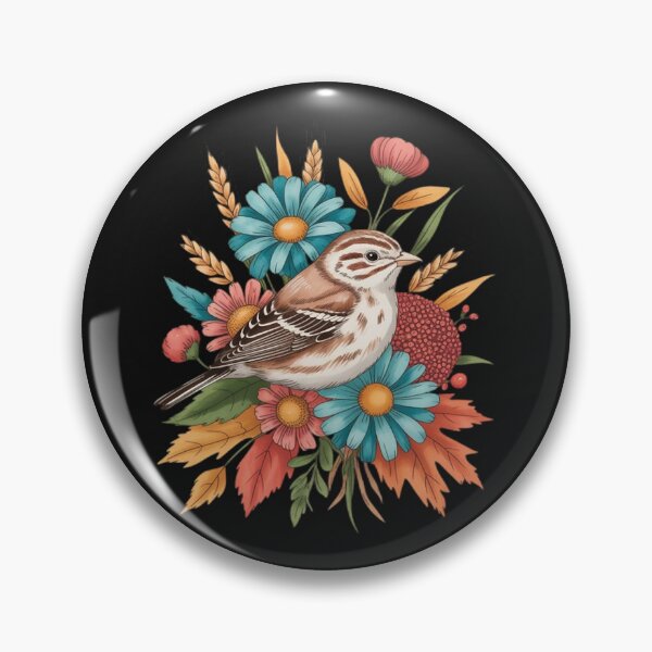 Aperçu de l'œuvre Moineau chanteur Oiseau floral d'automne créée et vendue par Vastingan.