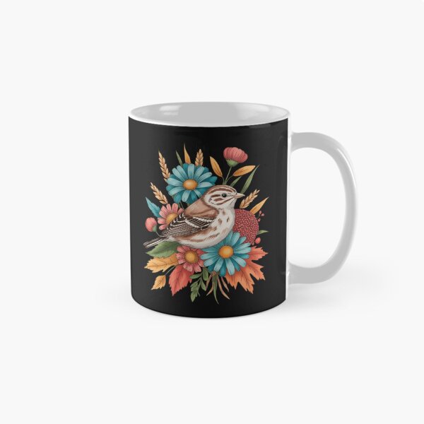 Item preview, Song Sparrow Floral Autumn Bird designed and sold by Vastingan.