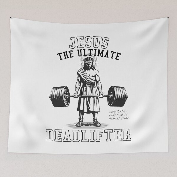 Item preview, Jesus The Ultimate Deadlifter Jesus Deadlifting designed and sold by merlinnears.
