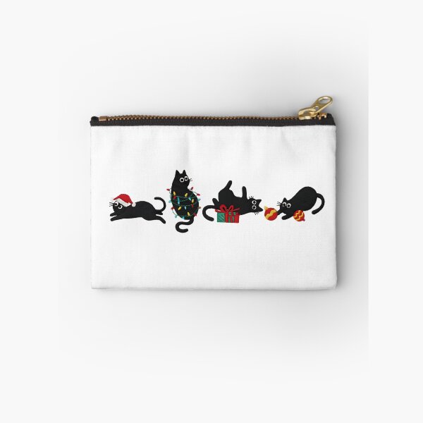 Item preview, Funny Christmas Black Cat Embroidery Design, Cute Cat with Santa Hat and Lights, Xmas Kitty Machine Embroidery File designed and sold by bhwdblz38.
