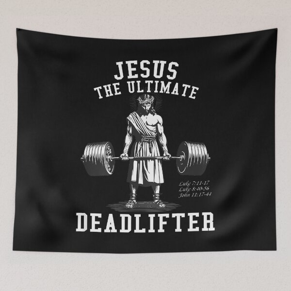 Item preview,  Jesus The Ultimate Deadlifter Jesus Deadlifting  designed and sold by merlinnears.