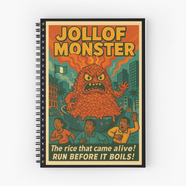 Item preview, Jollof Monster – Nigerian Rice Horror Poster designed and sold by Travellerz.