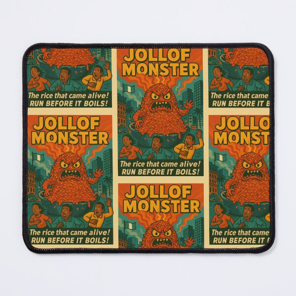 Item preview, Jollof Monster – Nigerian Rice Horror Poster designed and sold by Travellerz.