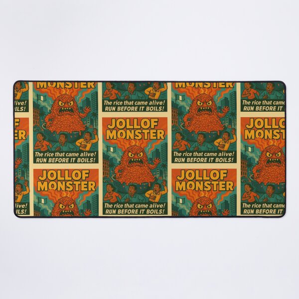 Item preview, Jollof Monster – Nigerian Rice Horror Poster designed and sold by Travellerz.