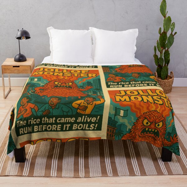 Item preview, Jollof Monster – Nigerian Rice Horror Poster designed and sold by Travellerz.