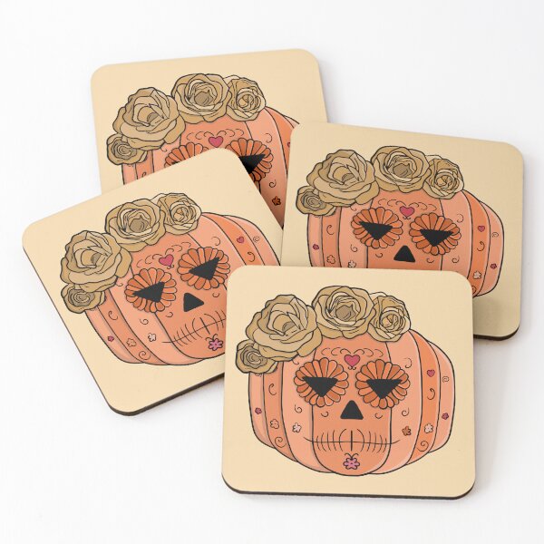 Item preview, Floral Sugar Skull Pumpkin Face designed and sold by shopdiego.
