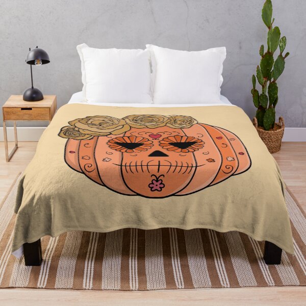 Item preview, Floral Sugar Skull Pumpkin Face designed and sold by shopdiego.