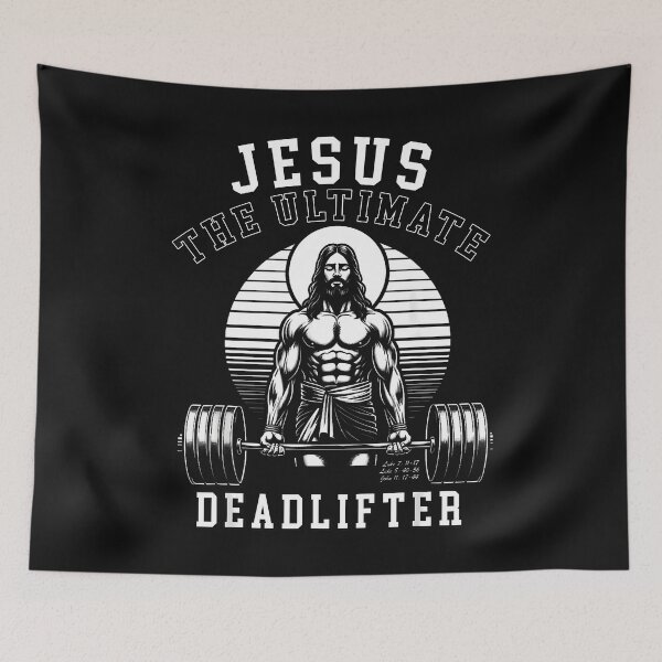 Item preview, Jesus The Ultimate Deadlifter - Jesus Deadlifting Christian designed and sold by merlinnears.