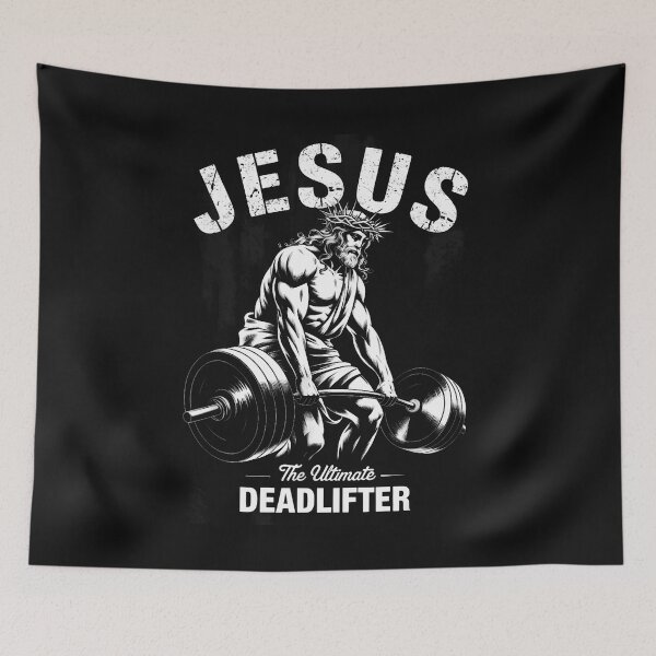 Item preview,  Jesus The Ultimate Deadlifter Funny Christian Gym  designed and sold by merlinnears.
