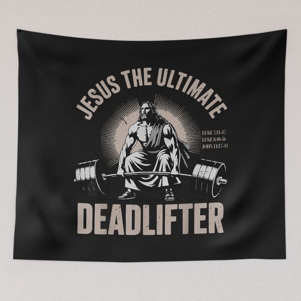Item preview, Jesus The Ultimate Deadlifter Funny Christian Workout Gym designed and sold by merlinnears.