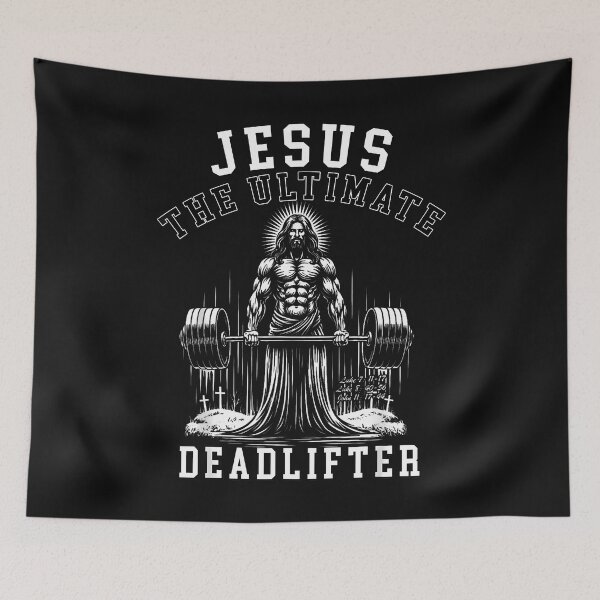 Item preview, Jesus The Ultimate Deadlifter - Jesus Deadlifting Christian designed and sold by merlinnears.