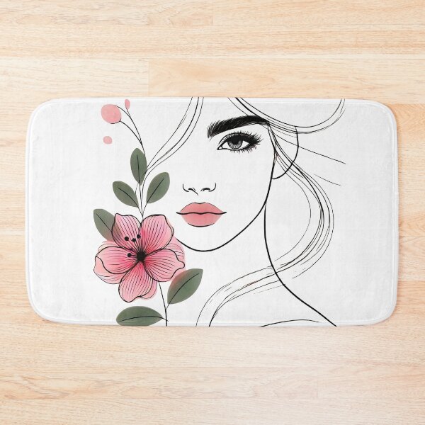 Item preview, Pretty Elegant Woman with Floral Line Art 2 Shapes Mania designed and sold by Shapes-Mania.