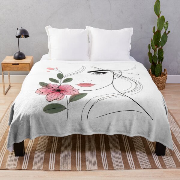 Item preview, Pretty Elegant Woman with Floral Line Art 2 Shapes Mania designed and sold by Shapes-Mania.