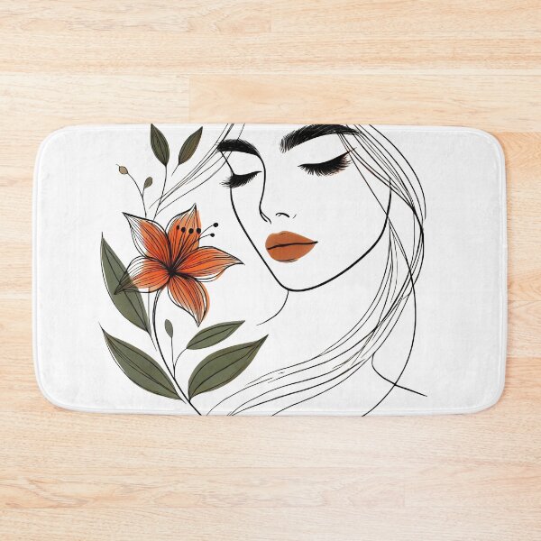 Item preview, Pretty Elegant Woman with Floral Line Art 1 Shapes Mania designed and sold by Shapes-Mania.